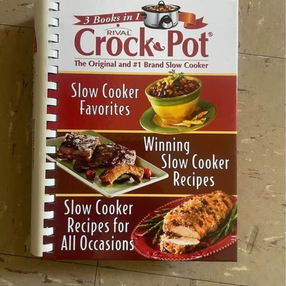 Rival Crock-Pot 3 Books in 1 Slow Cooker Cookbook Ring Bound Hardcover Recipes